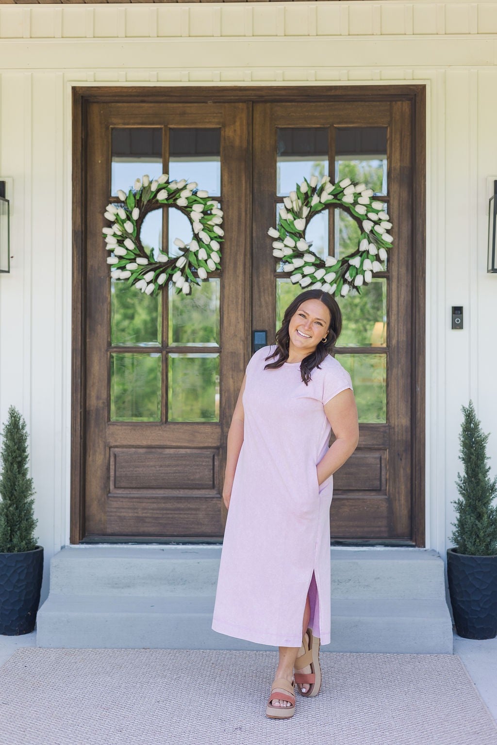 simply southern maxi dress 0126-DRS-TXT-MAXI-PF-RD